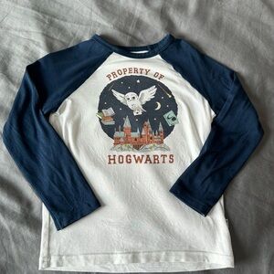 Little Sleepies Hogwarts Long Sleeve Shirt - Navy and White